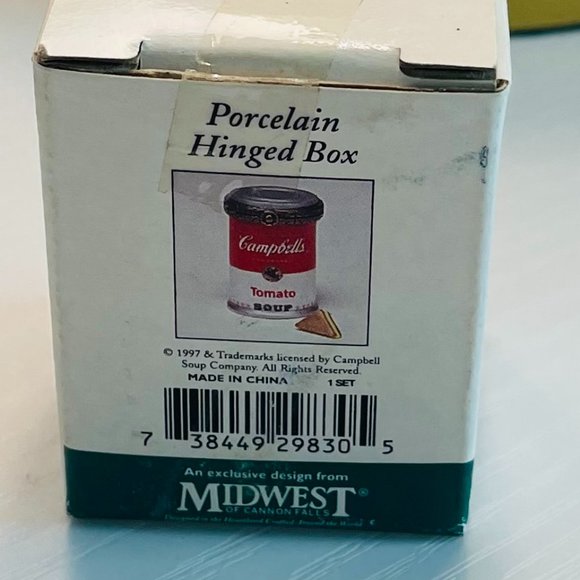 Vintage "1999" Campbells Tomato Soup Tiny Porcelain Hinged Box - Picture 3 of 12